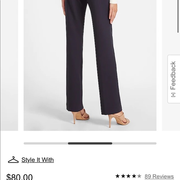 Navy Pinstripe Low Rise Supersoft Twill Bootcut Editor Pant - Picture 7 of 8